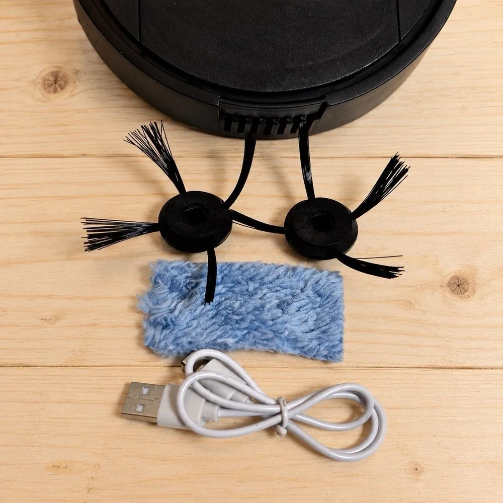 Smart Life Robotic Bagless Vacuum Cleaner, Black, USB Cable, Mop Pad, Brush[D]